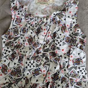 Fun deck of cards button up tank top